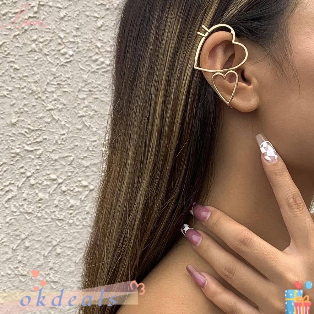 Khuyên Kẹp Vành Tai Hình Trái Tim Đơn Giản Cho Nữ