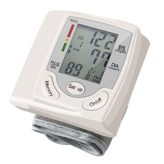 Hq-806 máy đo huyết áp cổ tay màn hình tự động màn hình hiển thị lcd kỹ thuật số nhịp tim nhịp xung máy đo huyết áp kế