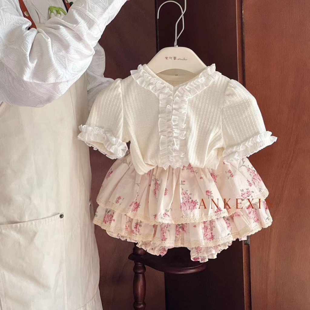 Set Đồ Mùa Hè Hai Món Gồm Áo Tay Cộc Và Quần Culottes Nhiều Tầng Phong Cách Hàn Quốc Thời Trang Mới 2023 Cho