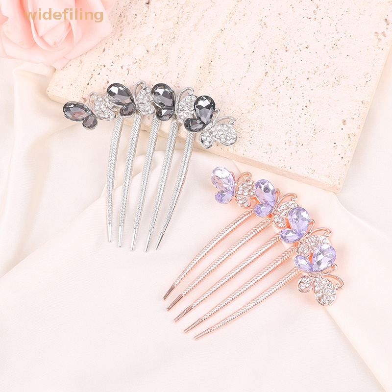 Lược Cài Tóc Đính Đá Hình Bướm Phong Cách Hàn Quốc Cho Người Lớn