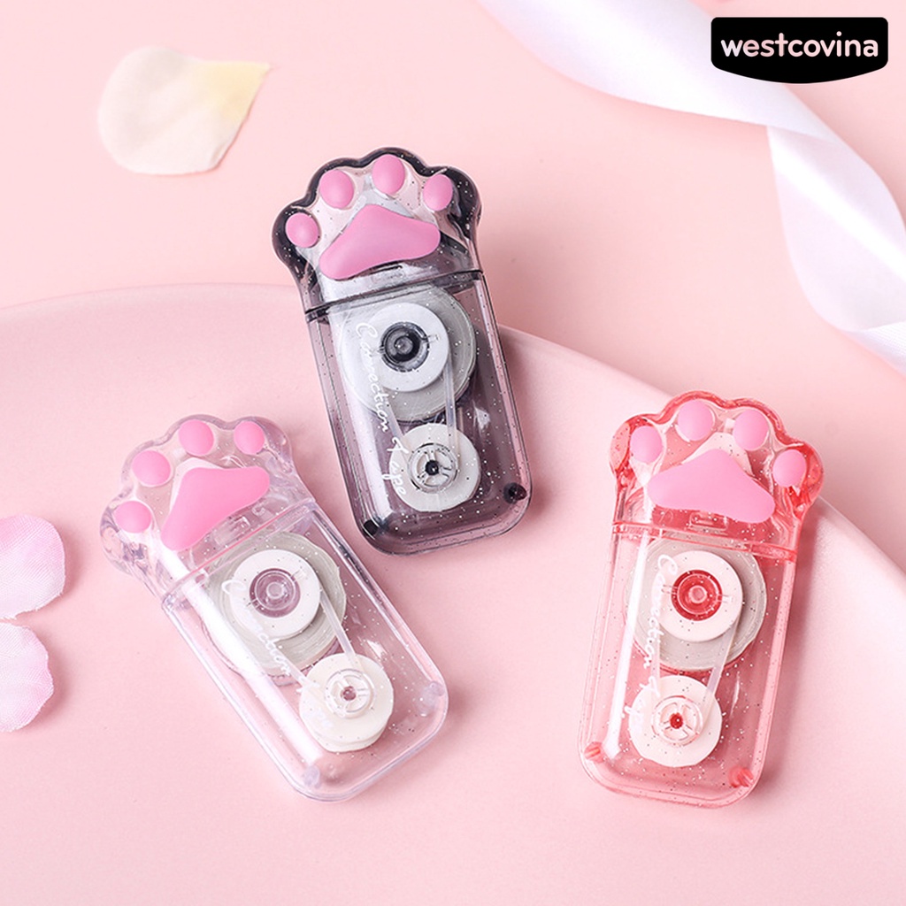 [COD]♪Băng Keo Chỉnh Sửa Tư Thế Dạng Trượt Bằng Nhựa Trong Suốt Hình Chân Mèo Màu Trắng