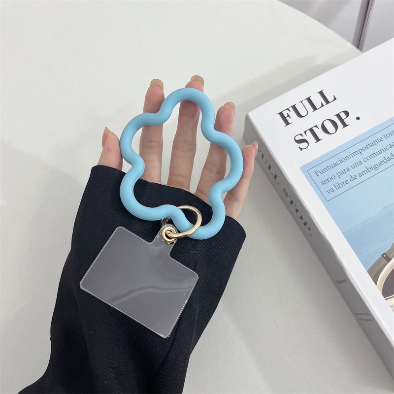 Ốp Điện Thoại Silicone Cao Su Chống Rơi Họa Tiết Hoa Kèm Dây Đeo Tay Thông Dụng Cho Mùa