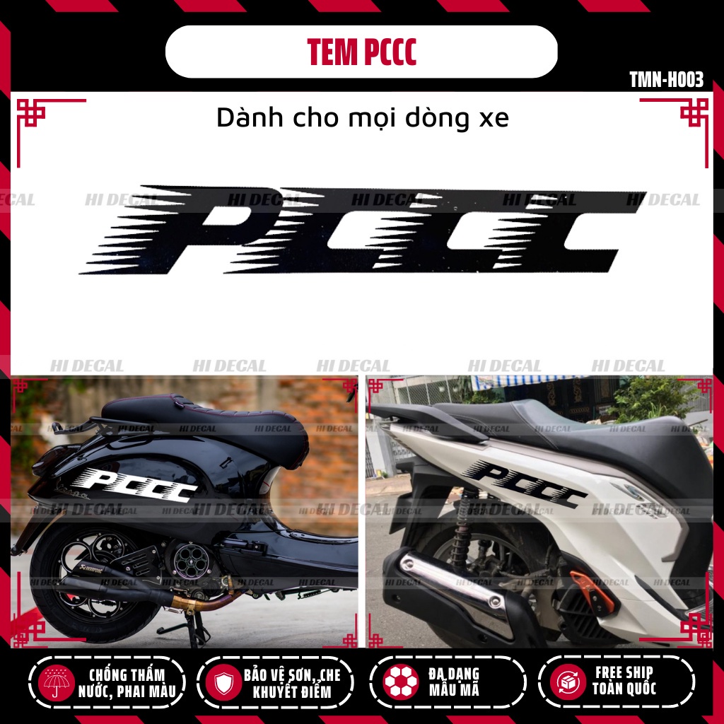 Tem PCCC Phản Quang dán xe cho mọi dòng xe | TMN-H003 | Decal cao cấp chống nước, chống phai màu
