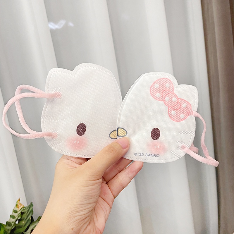 Khẩu Trang Ba Lớp Hình Mèo Dễ Thương Dùng Một Lần Bảo Vệ Cho Bé 4-10 Tuổi