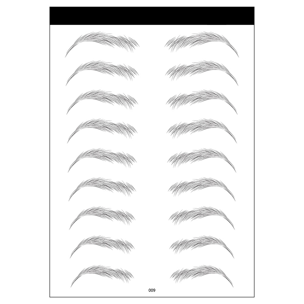 Bộ 3 Miếng Dán Xăm Lông Mày 6D Tự Nhiên Lâu Trôi