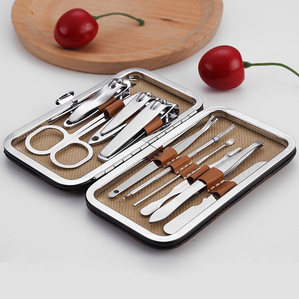 Bộ 10 Dụng Cụ Chăm Sóc Móng Bằng Thép Không Gỉ Tiện Dụng