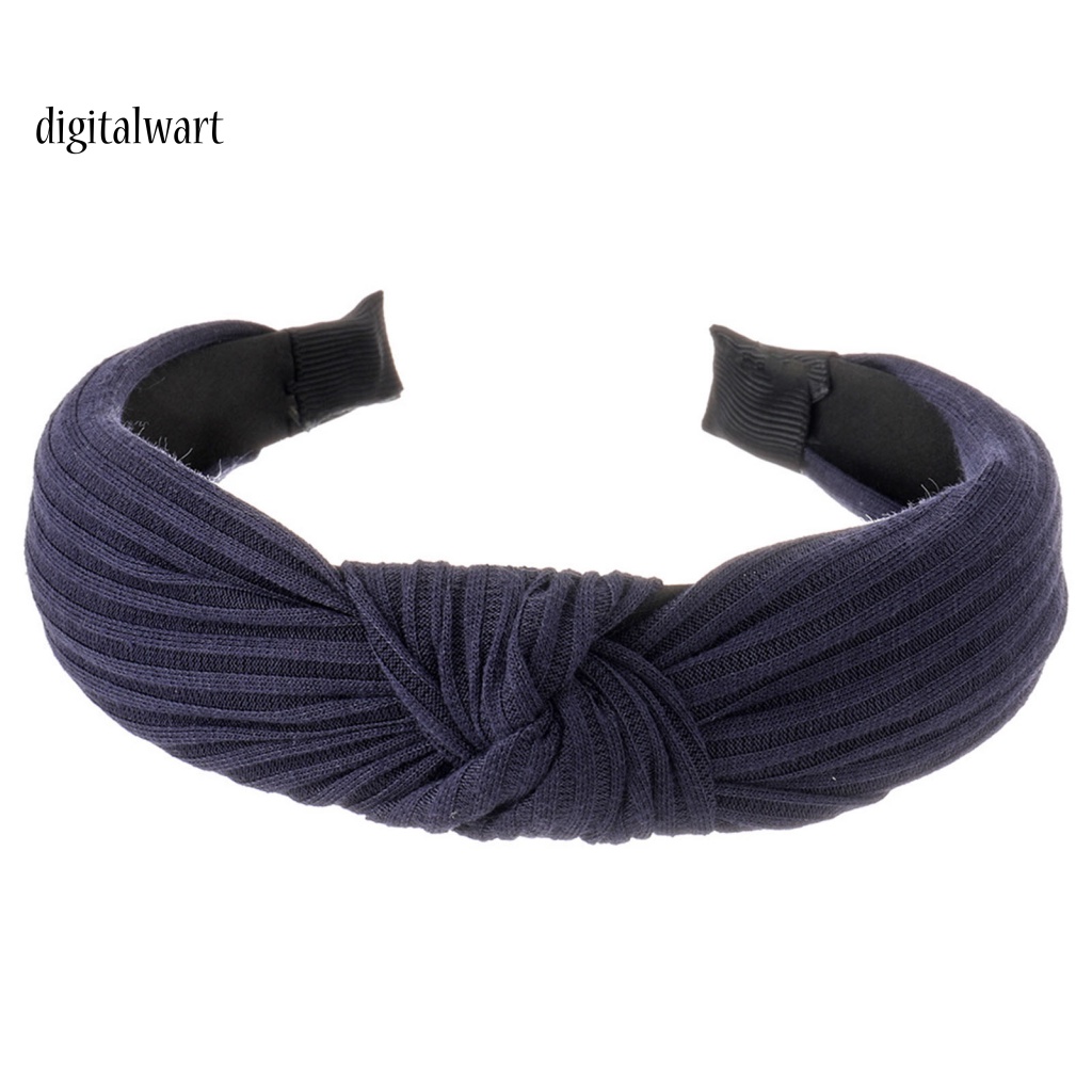 Kỹ Thuật Số| Băng Đô Cài Tóc Dệt Kim Co Giãn Chống Trượt Màu Sắc Đơn Giản Thời Trang Cho Nữ