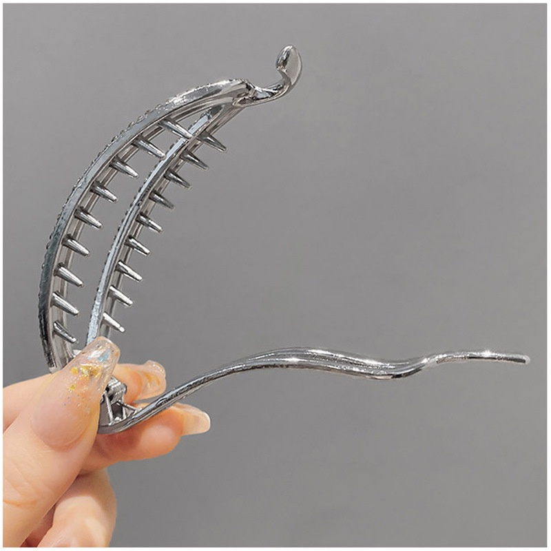 Kẹp Tóc Kim Loại Hình oval Đính Ngọc Trai Nhân Tạo Phong Cách Hàn Quốc