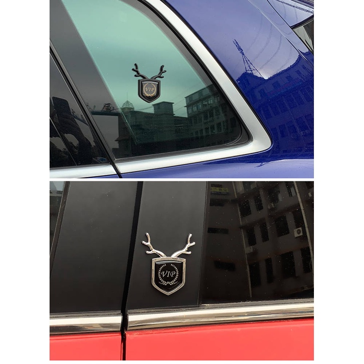 Mg Mg6 Zs Hs Gt Mg 5 Scratch Personality 3d Car Logo Antlers Side Seam Label Metal Bumper Stickers Decorative Sticker Label eONM