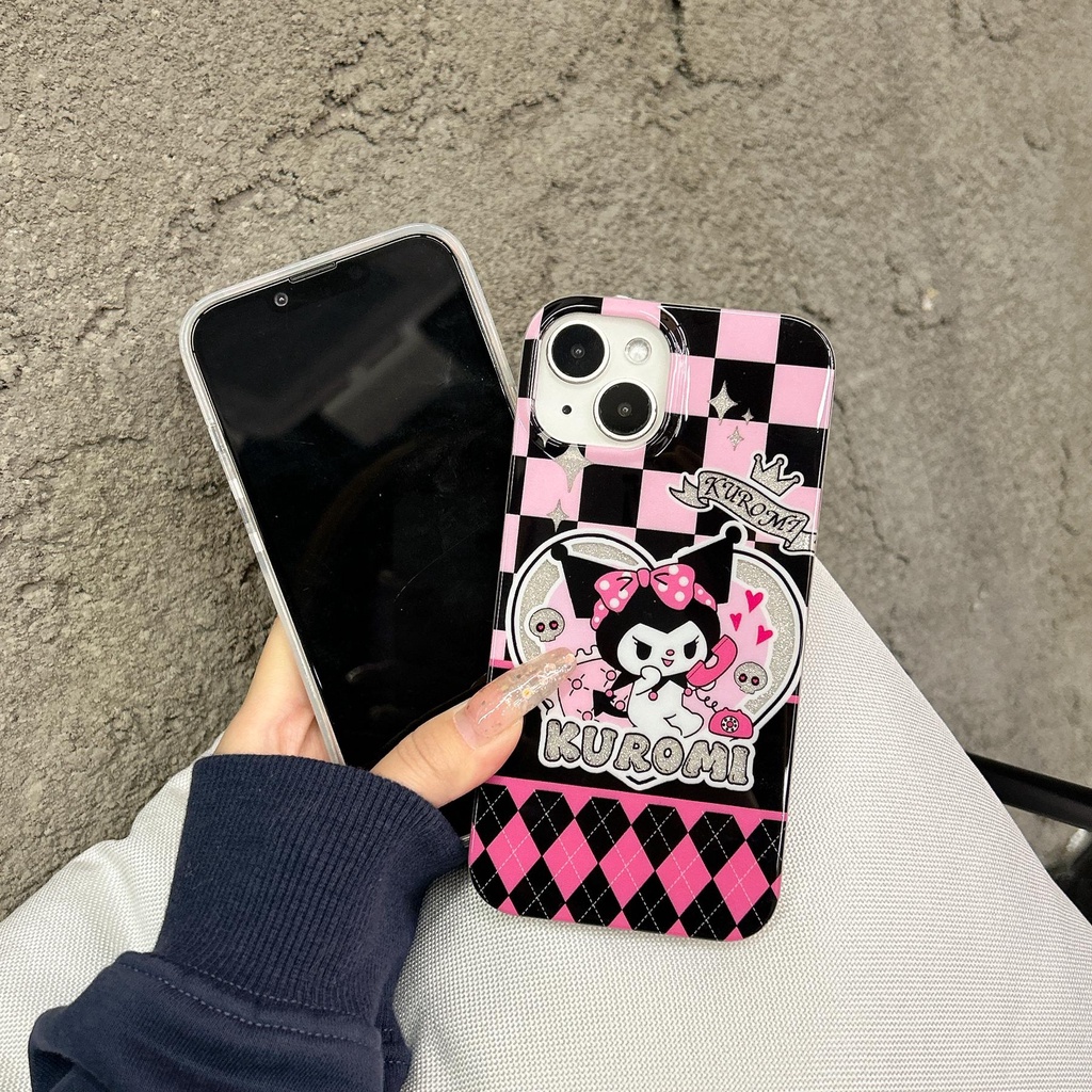 Ốp Điện Thoại TPU Silicone Mềm Trong Suốt Họa Tiết Kuromi Hoạt Hình Cho iPhone11 12 13 14 Pro Max