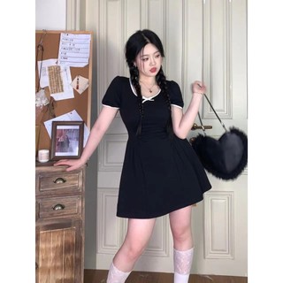 Coconut Yi Đầm Ngắn Ôm Eo Màu Tương Phản Phong Cách Trung Hoa Thời Trang Mùa Hè Mới