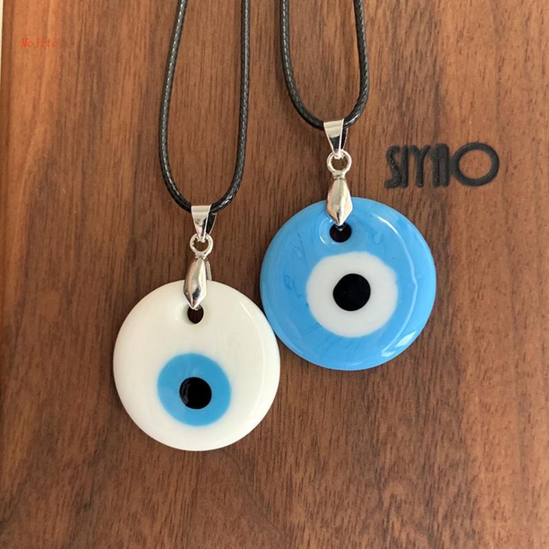 Vòng cổ Da Mojito for Evil Eye Thổ Nhĩ Kỳ Đen Trắng Có Thể Điều Chỉnh
