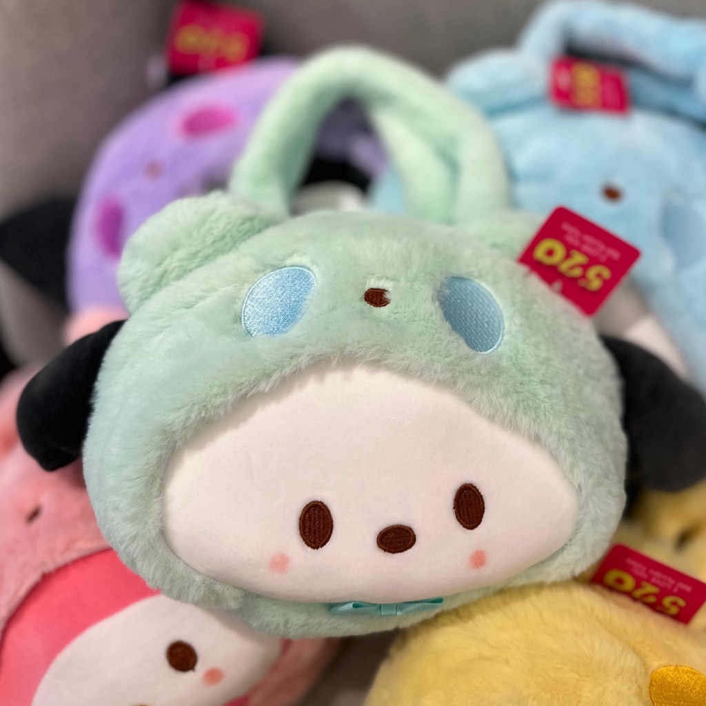 Túi Xách Đeo Vai Nhồi Bông Mềm In Hoạt Hình Kuromi Melody Dễ Thương