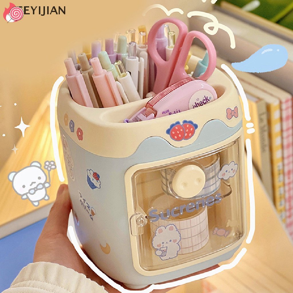 Hộp Đựng Bút Để Bàn Đa Năng Họa Tiết Hoạt Hình Dễ Thương HSU