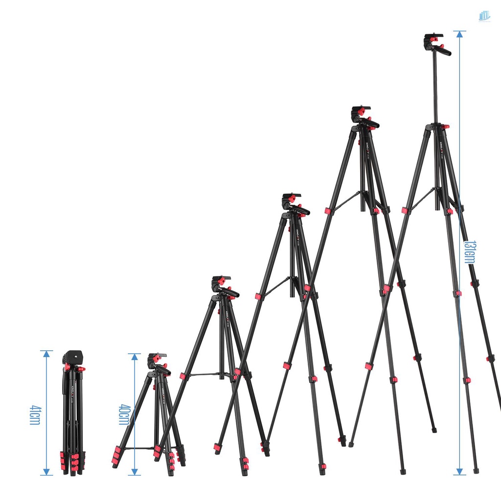 Giá Đỡ Ba Chân Bằng Hợp Kim Nhôm VT-832 2kg 1 / 4 &quot; Bộ 1310 Túi Đựng Đồ Đa Năng 13Cm Màu Đen