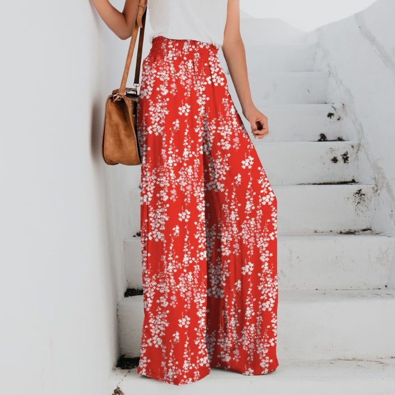 Quần Dài Ống Rộng In Họa Tiết Hoa Phong Cách Bohemian Thời Trang Mùa Hè 2023 Dành Cho Bạn Nữ