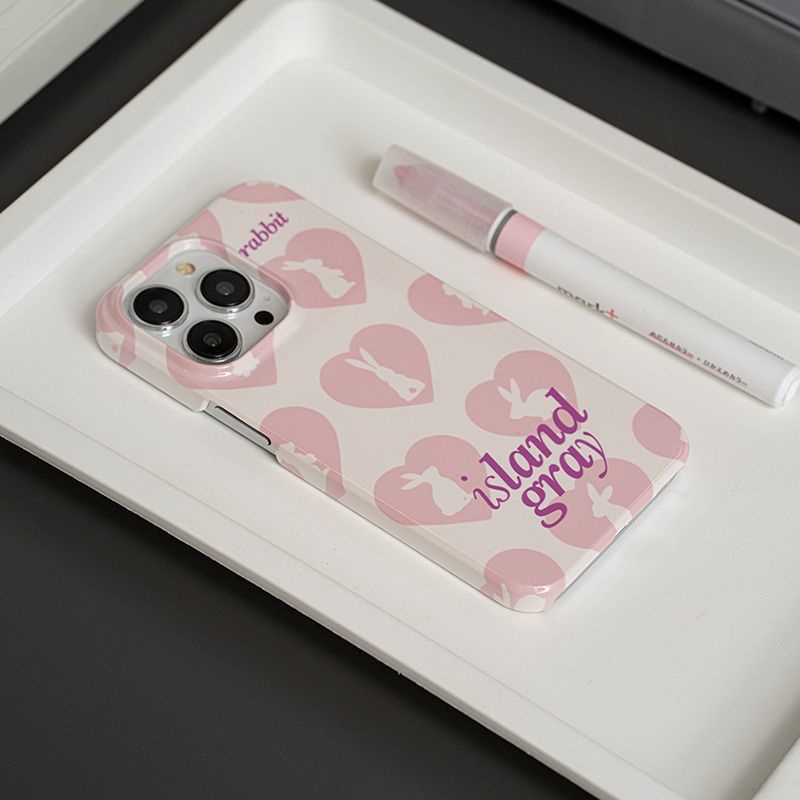 Ốp Điện Thoại Cứng Họa Tiết Thỏ Hồng Dễ Thương Cho Iphone Xr 12 7813 11 Plus Max 14 pro
