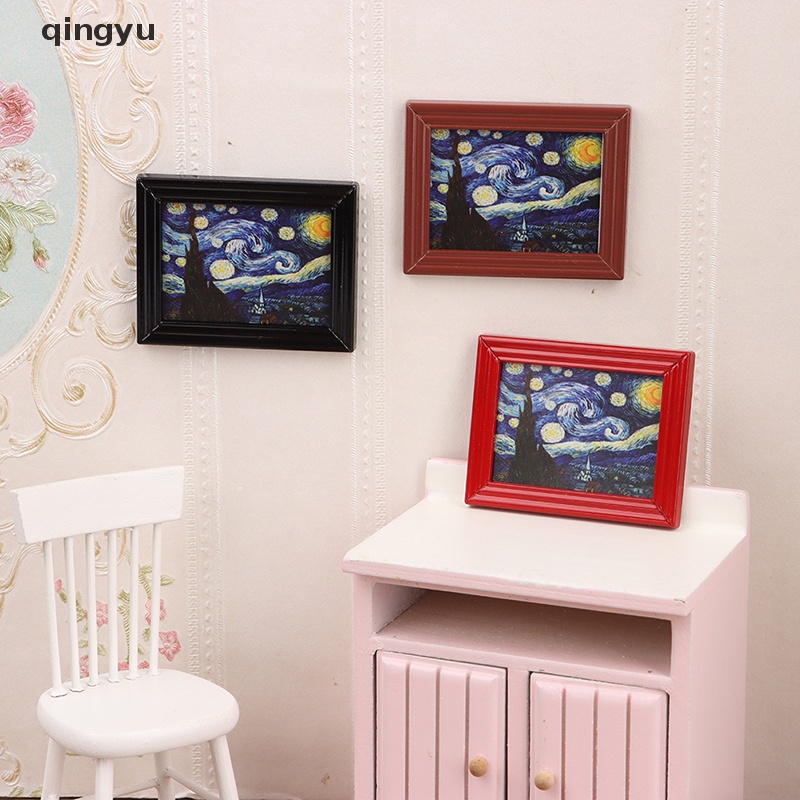 Tranh Sơn Dầu Hình Bầu Trời Sao Treo Trang Trí Nhà Búp Bê Tỉ Lệ 1: 12