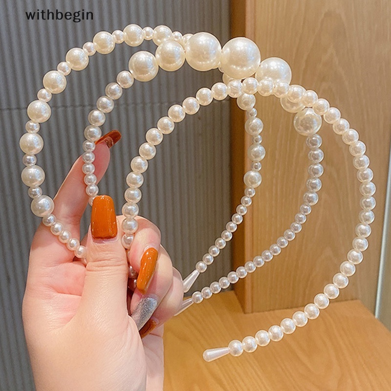 Băng Đô Cài Tóc Đính Hạt Ngọc Trai Đơn Giản Thời Trang Cho Nữ