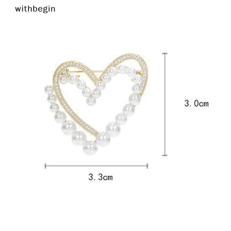 Ghim Cài Áo Hình Trái Tim Đính Pha Lê / Ngọc Trai Thời Trang