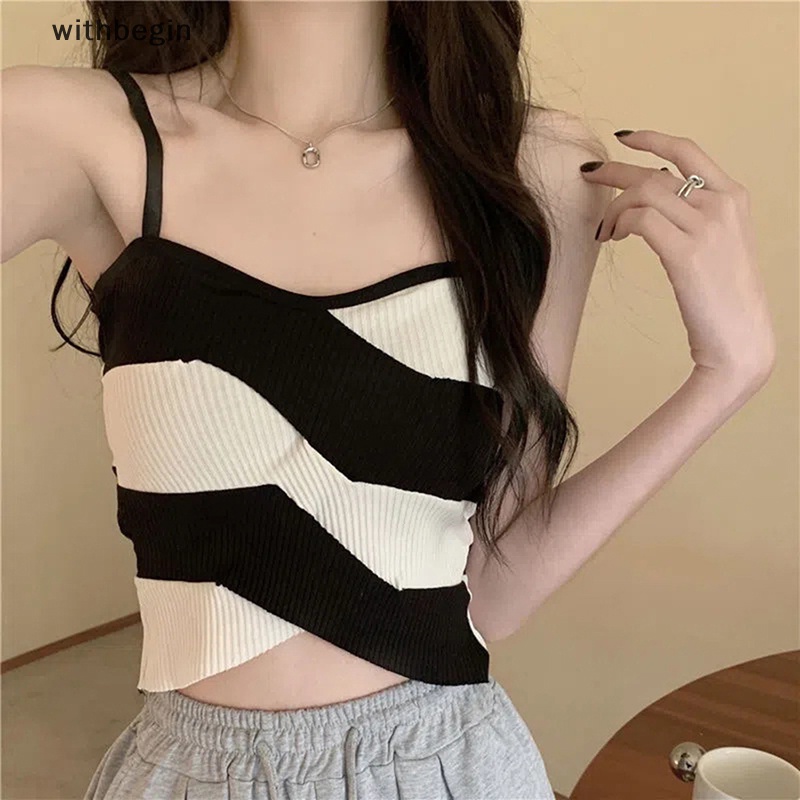 Áo Croptop Kiểu Dáng Đơn Giản Phong Cách Hàn Quốc Thời Trang Mùa Hè Quyến Rũ Cho Nữ