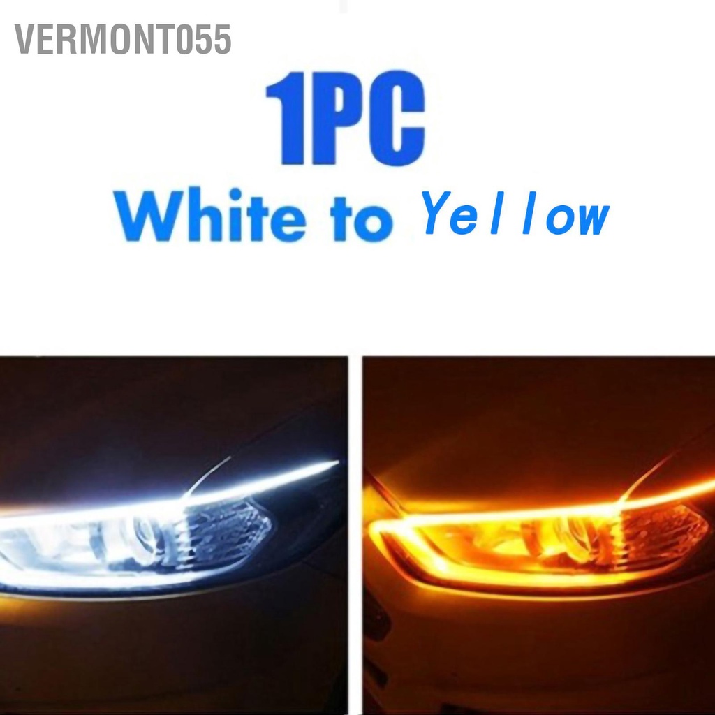 Vermont055 Đèn Pha Ô Tô Dải Ánh Sáng 60Cm Hai Màu Chạy Nhan LED Dạng Ống