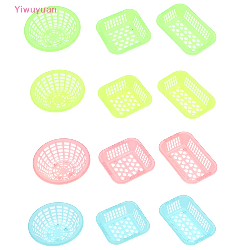 Bộ 5 Giỏ Đựng Rau Củ Quả Đồ Chơi Búp Bê Cỡ 1 / 12 Mới