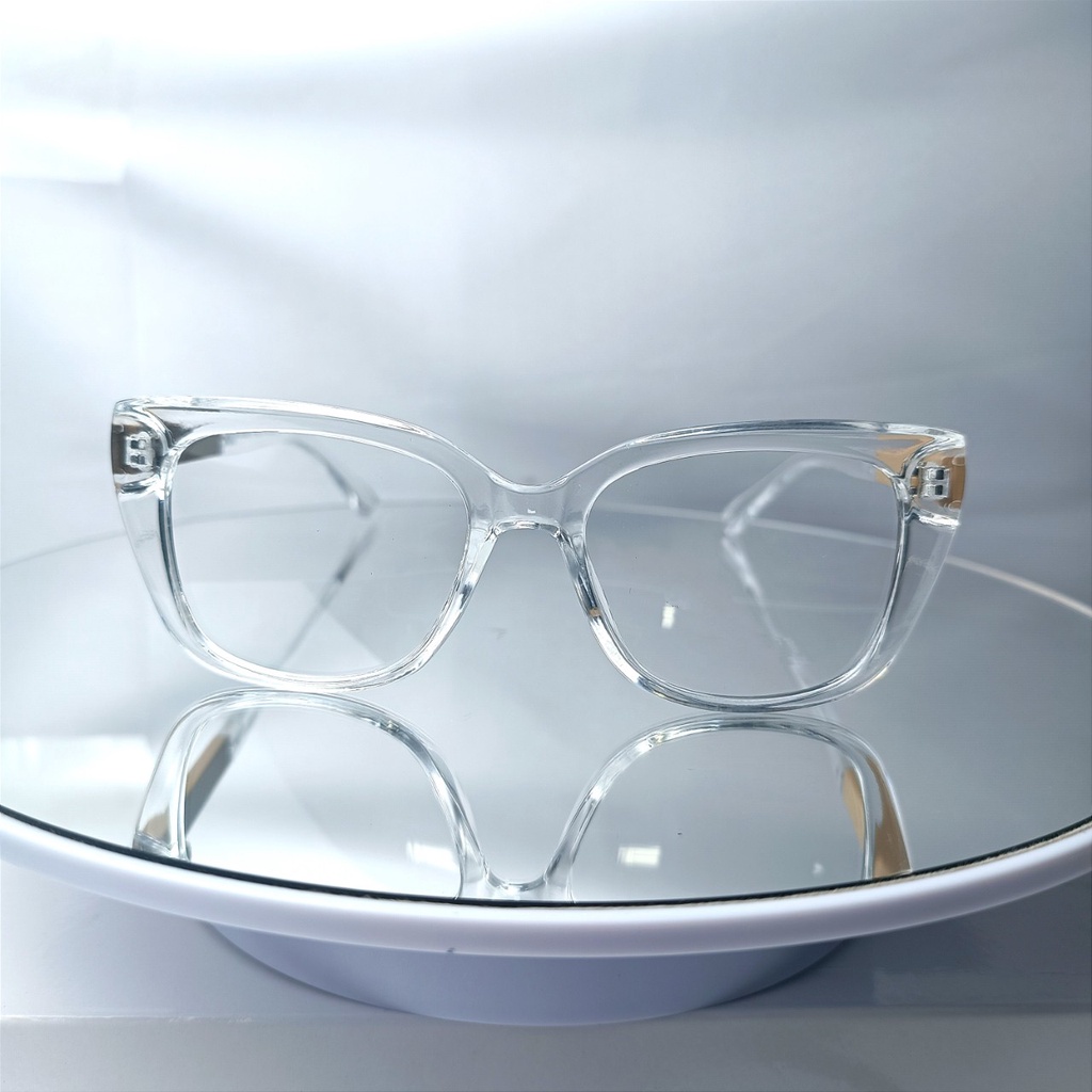 Gọng kính cận không độ mặt mèo dành cho nữ tặng hộp đựng và khăn lau