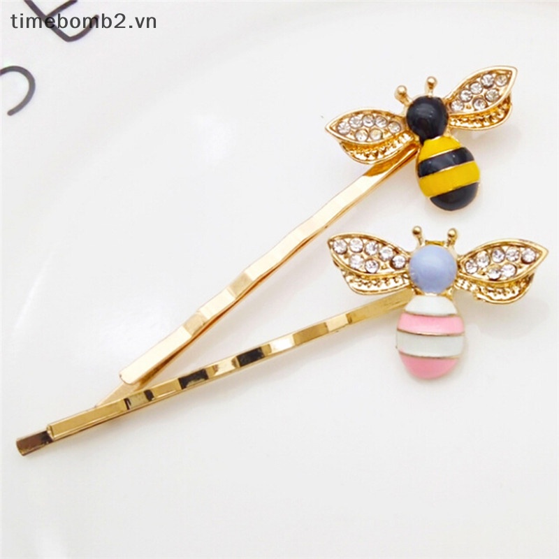 Kẹp Tóc Hình Chú Ong Đính Pha Lê Dễ Thương Cho Nữ