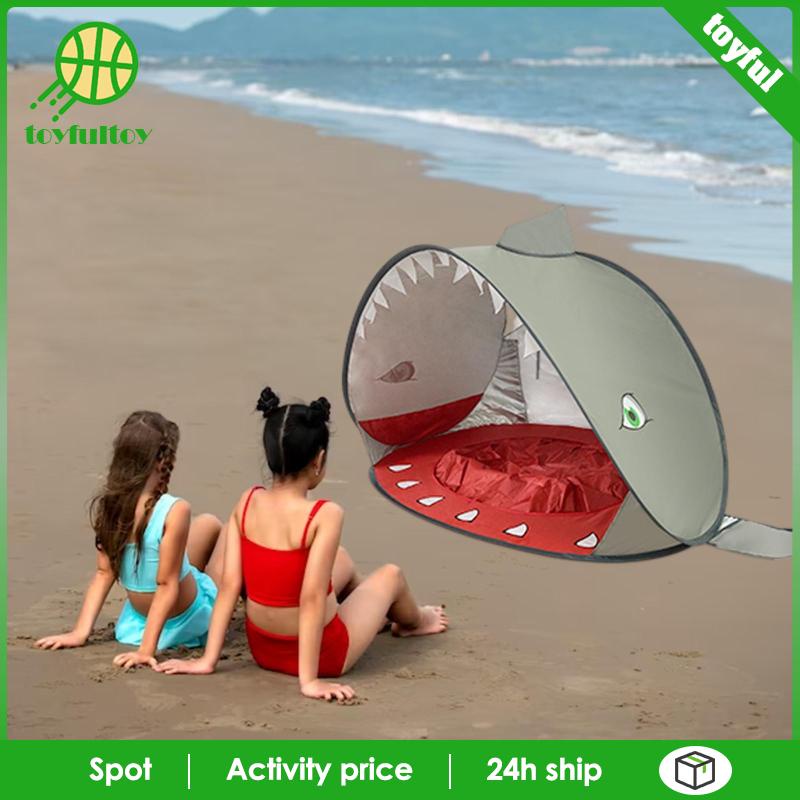 Lều Cắm Trại Bãi Biển Di Động Với Túi Đựng Họa Tiết Sọc Xanh Lá Cho Bé Trai / Bé Gái