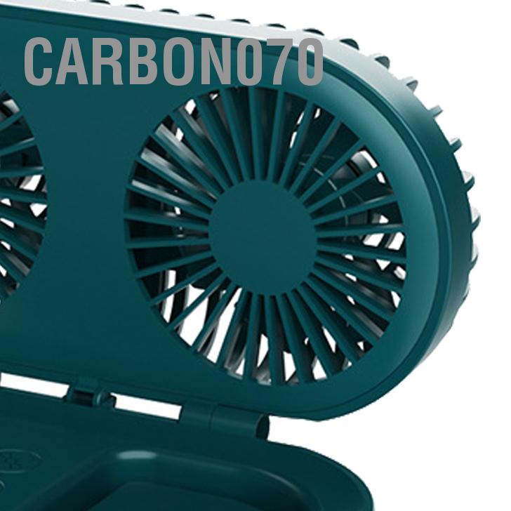 Carbon070 Quạt tạo ẩm nhỏ 2 trong 1 USB có thể sạc lại Gió mạnh Cánh quạt đôi di động cho phòng ngủ văn
