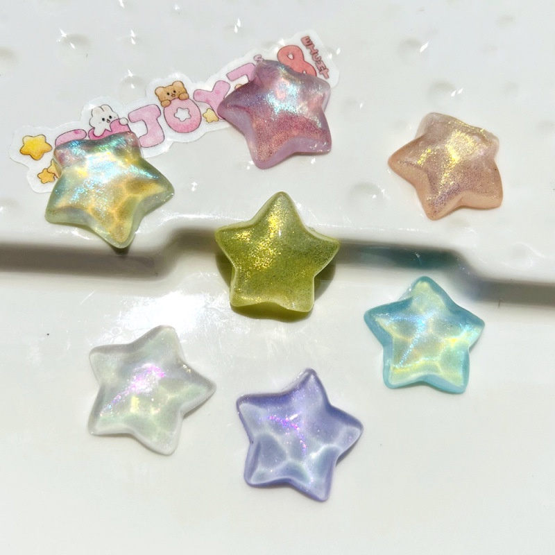 20 Kẹp Tóc Hình Ngôi Sao Năm Cánh Bằng Nhựa Resin DIY Cho Điện Thoại