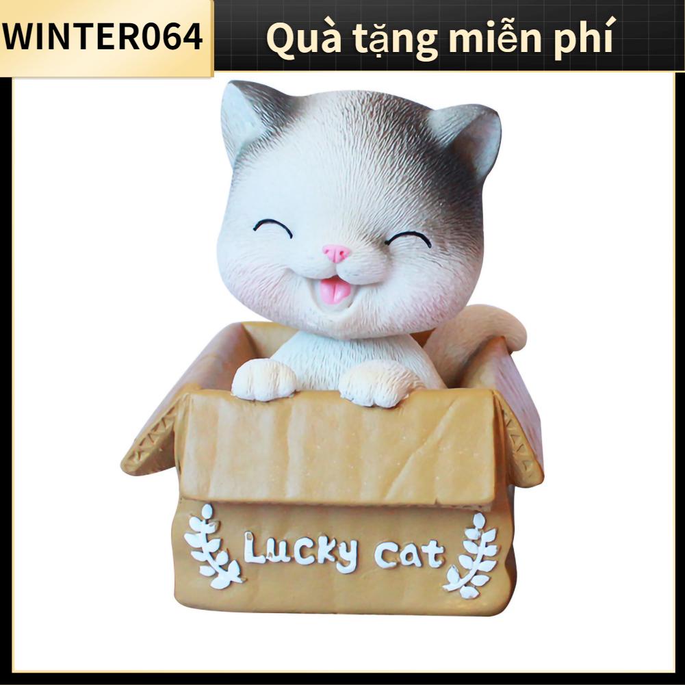 Winter064 Xe Lắc Đầu Búp Bê Nội Thất Điều Khiển Trung Tâm Trang Trí Đồ Dễ Thương Nhựa Hàng Thủ Công