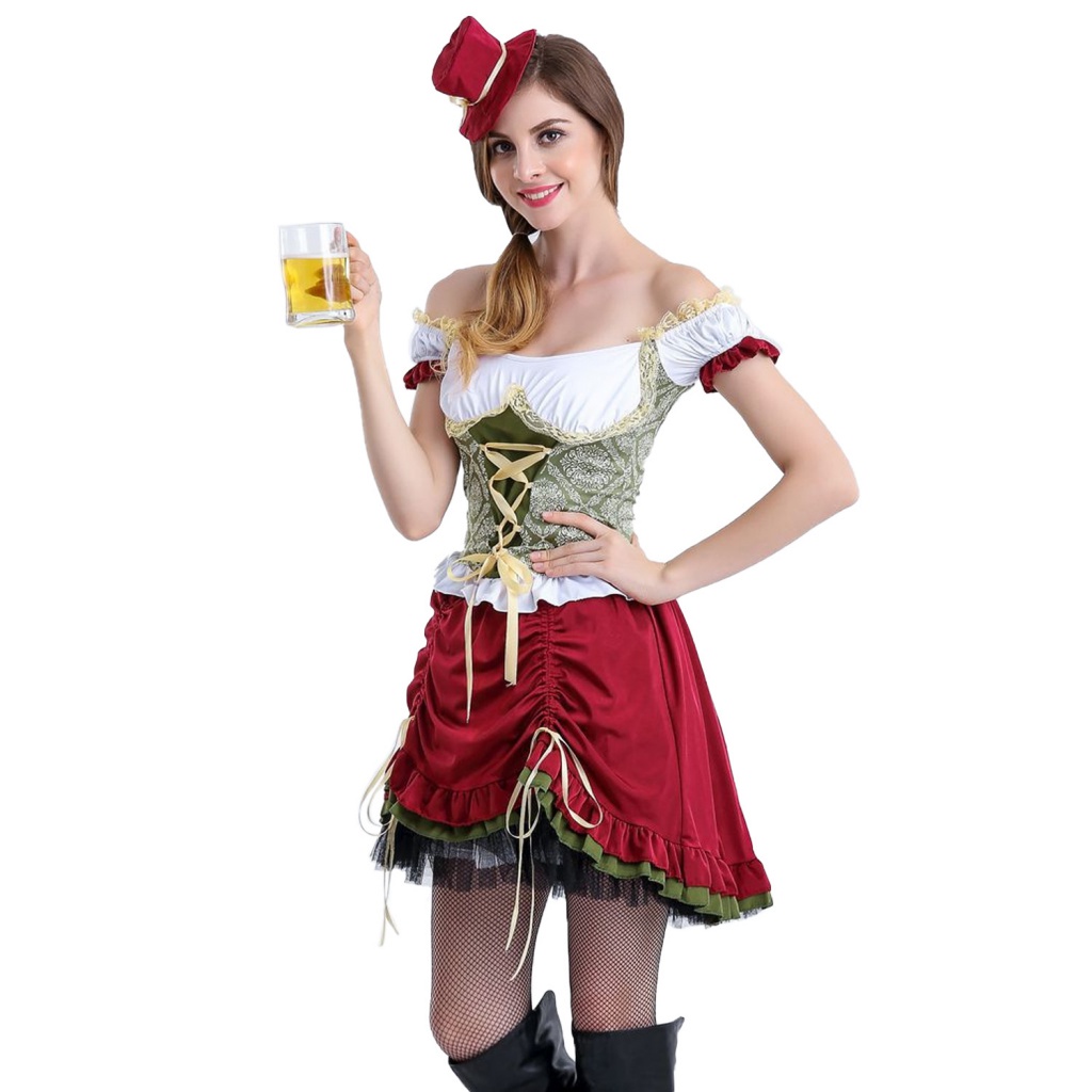 Trang Phục Hóa Trang Halloween Nữ Phục Vụ Bia Truyền Thống Đức