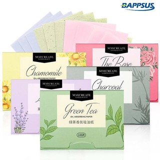 Set 100 / 50 tờ giấy thấm dầu làm sạch da mặt chiết xuất trà xanh