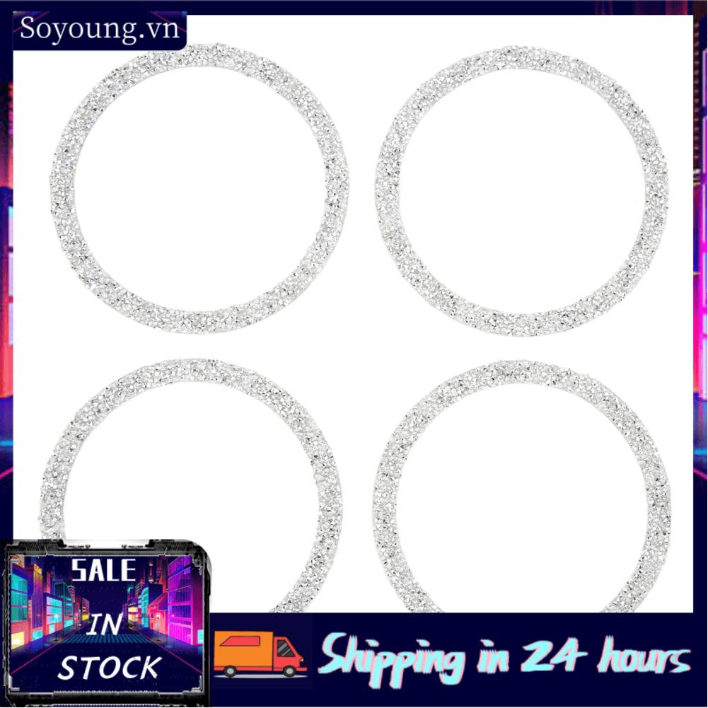 Soyoung Car Speaker Protective Rings  Bling Trim Rhinestone Style for Vehicle Modification