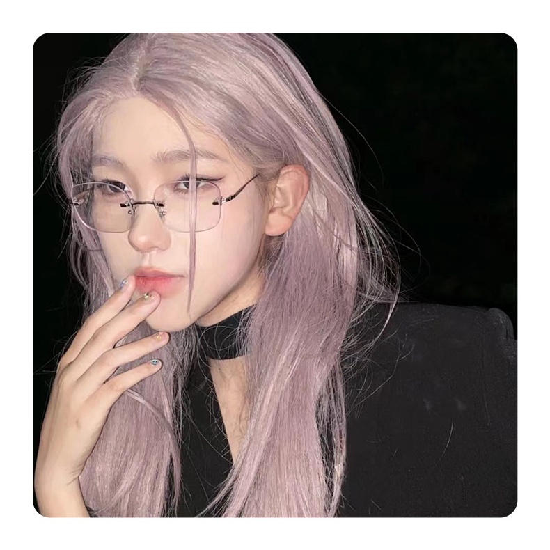 Kính cận thị Photochromic chống ánh sáng xanh cho nữ chất liệu kim loại không gọng trừ mắt kính