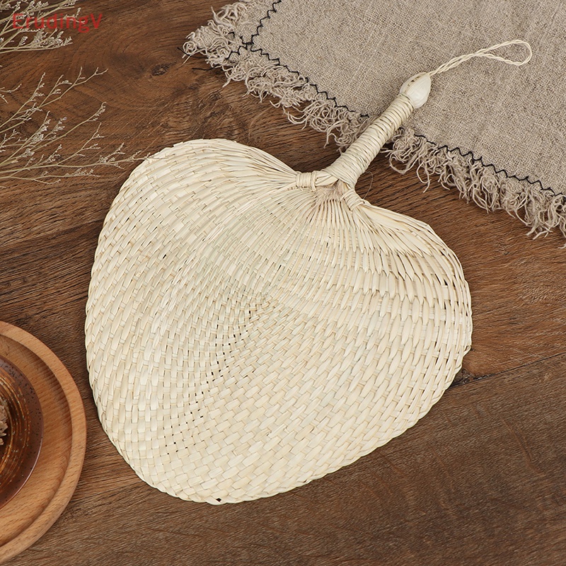 [ErudingV] 1 Quạt Dệt Tay Chống Muỗi Mùa Hè Bằng Rơm Thủ Công Hình Lá Cọ [Mới]