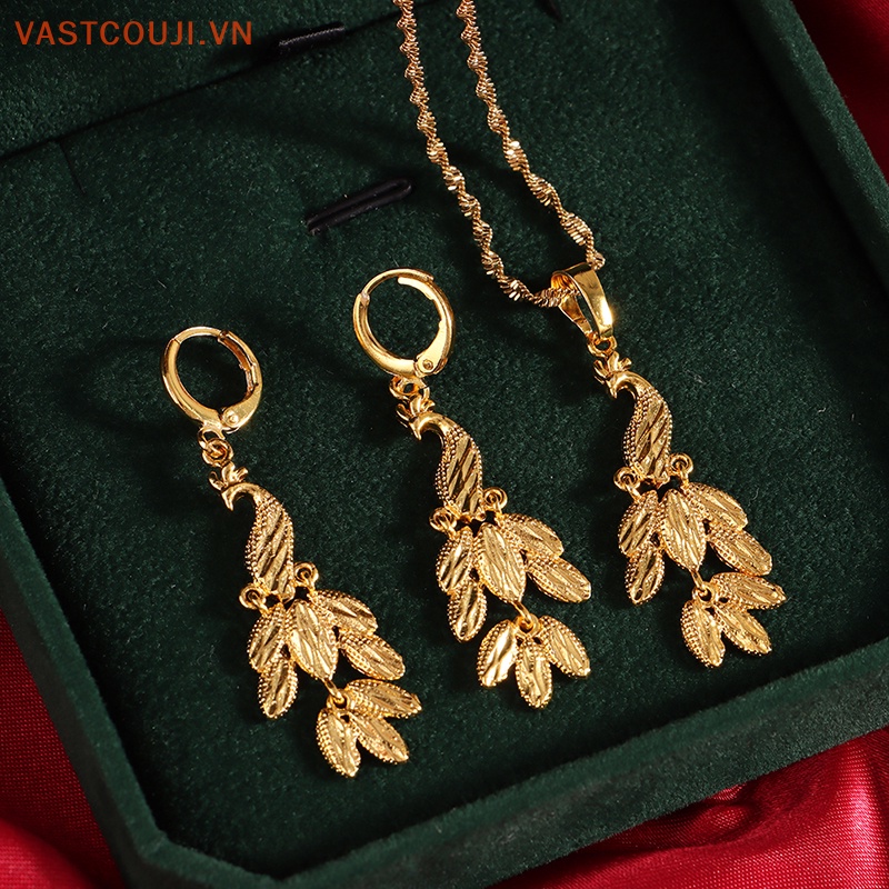 Vòng cổ Mạ Vàng Phối Tua Rua Hình Chim Công Thời Trang Cho Nữ