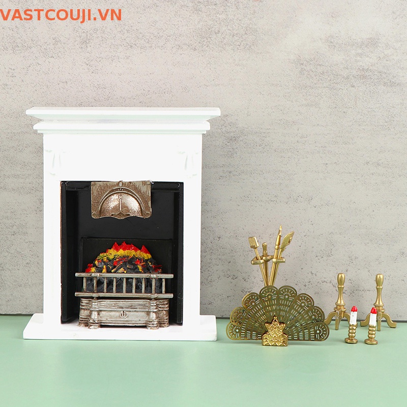 1 Bộ Quạt Làm Sạch Lò Sưởi Trang Trí Nội Thất Nhà Búp Bê VASTJI Tỉ Lệ 1: 12