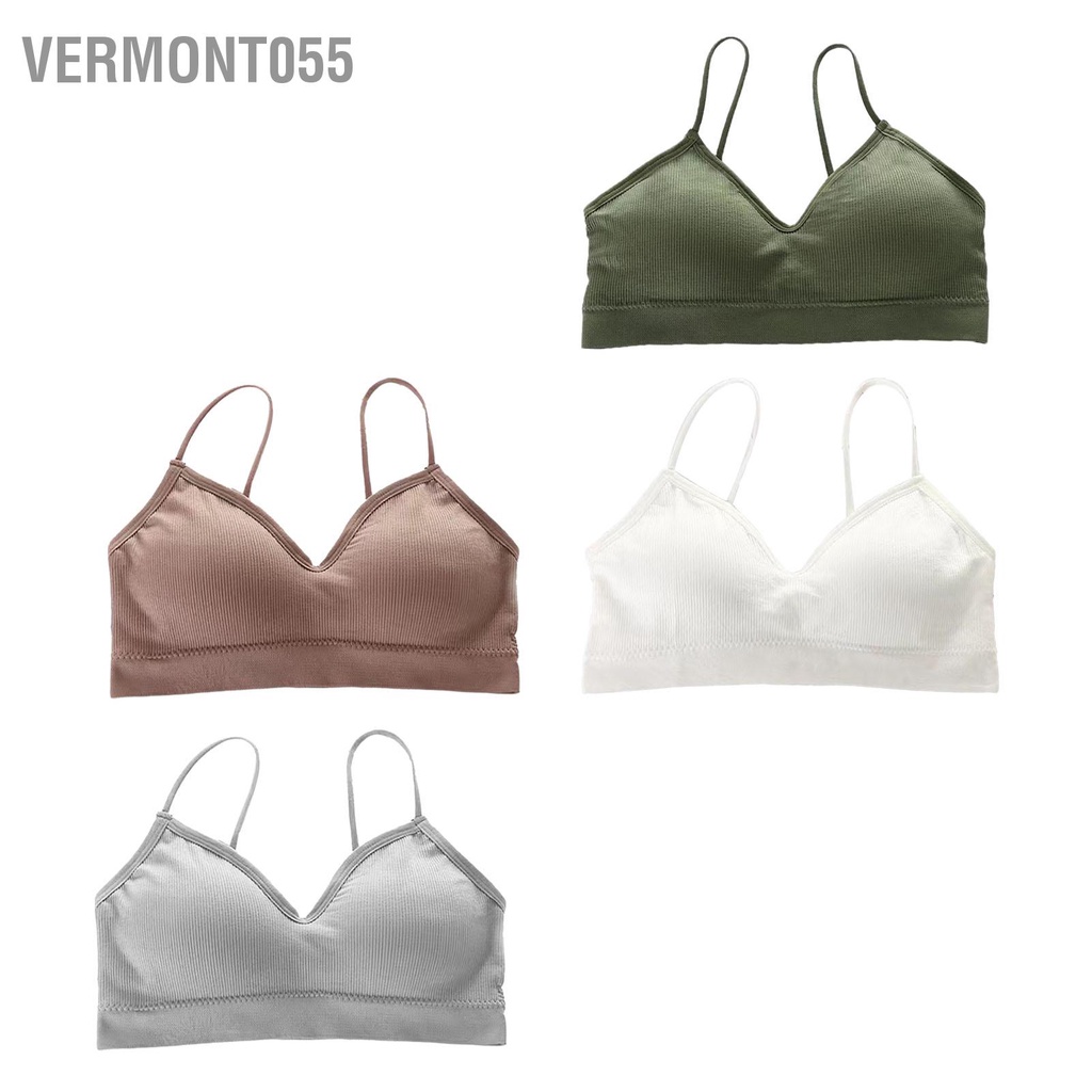 Vermont055 Áo ngực không dây Màu tinh khiết Thoải mái Tinh tế Thoáng khí Hỗ trợ mạnh mẽ thể thao liền mạch