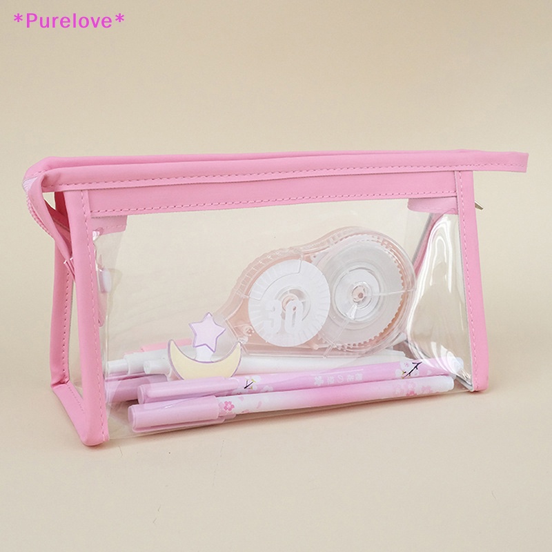 Túi Đựng Bút Trong Suốt Hình Tam Giác Chống Thấm Nước Tiện Dụng Mới