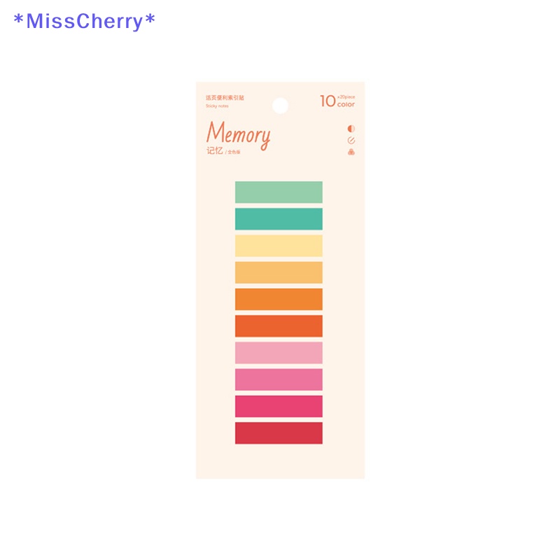 Bộ 200 Tờ Giấy Ghi Chú Nhiều Màu Chống Thấm Nước Kèm Thước Đo Tiện Dụng Mới