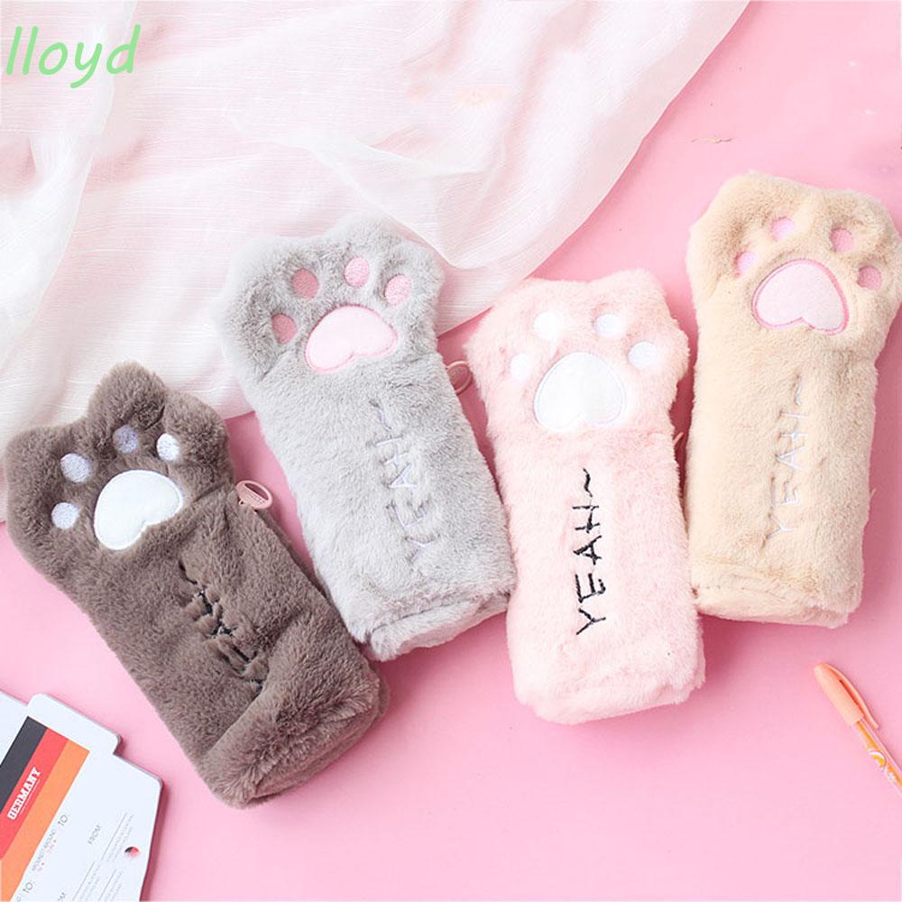 1 Túi Đựng Bút Hình Chân Mèo Nhồi Bông Dễ Thương