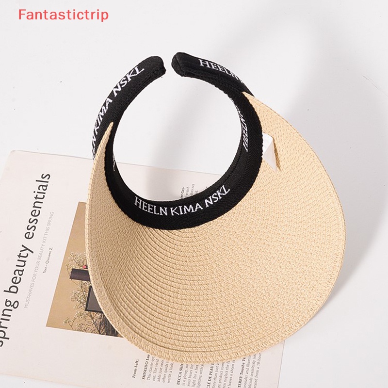 [Fantastictrip] Mũ Cói Chống Nắng / Tia UV Hở Chóp Gấp Lại Được Hợp Thời Trang Đi Biển Du Lịch Dành Cho Nữ Mới
