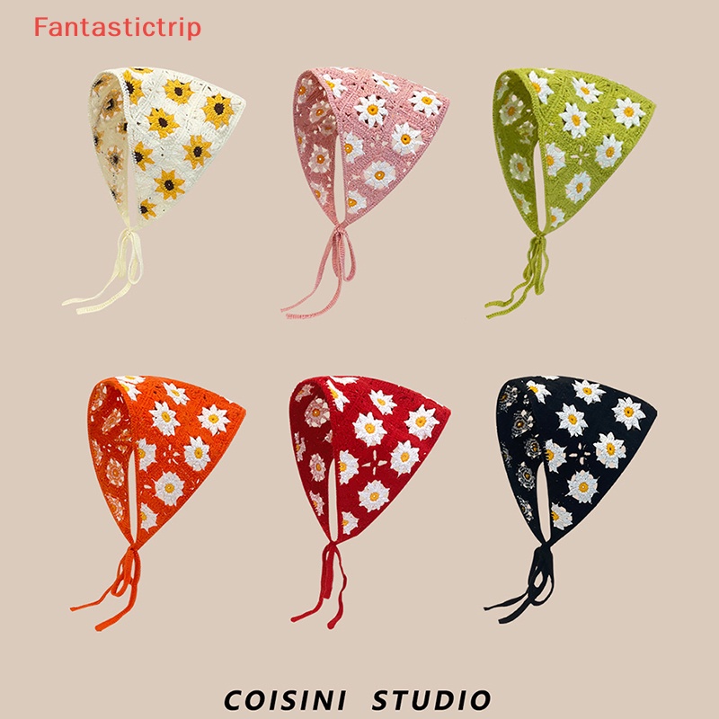 [Fantastictrip] Mũ Trùm Đầu Hình Tam Giác Đan Móc Thủ Công Hàn Quốc Ngọt Ngào Dễ Thương Mới
