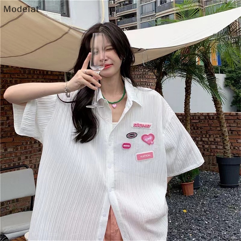 Mfc Áo Sơ Mi Tay Ngắn Dáng Rộng Cơ Bản Dành Cho Nữ Mùa Hè