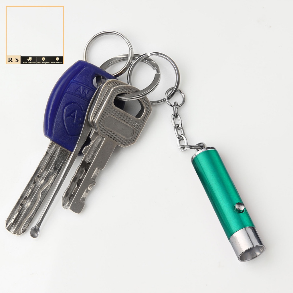 Móc Khóa Gắn Đèn Pin UV Mini 10 Tiết Kiệm Điện Màu Đen