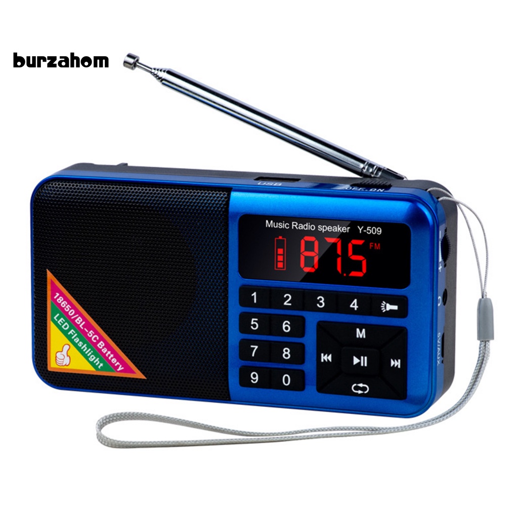 Loa Nghe Nhạc MP3 Y-509 FM Radio Kỹ Thuật Số Có Đèn Pin LED Dành Cho Hoạt Động Ngoài Trời