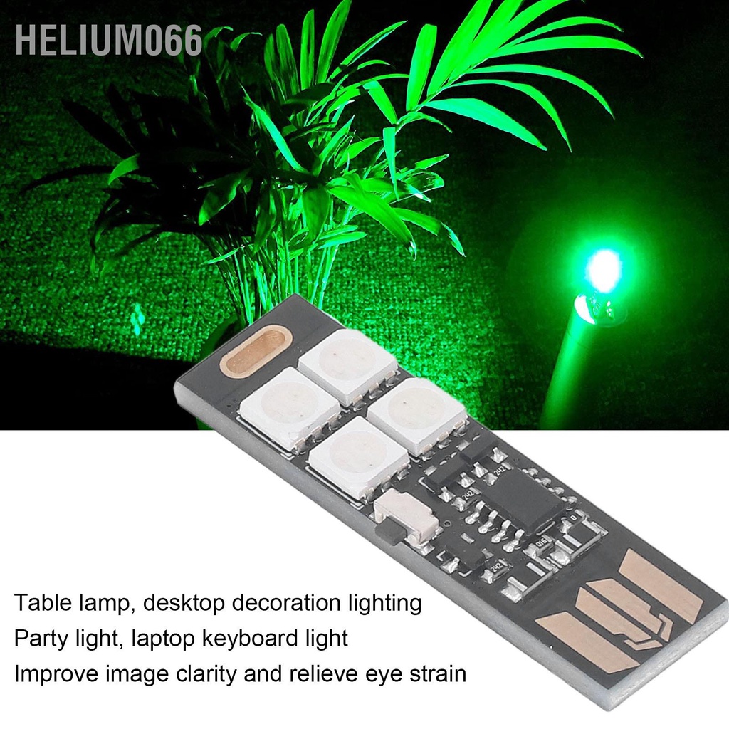 Helium066 5 Chiếc Siêu Mini USB Mỏng Nhiều Màu Đổi 7 RGB Đêm 4 Tivi LED Đèn Nền bộ Bàn DC5V